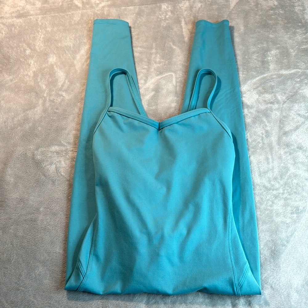 Bombshell Sportswear Sculpted Bodysuit Jumpsuit Turquoise Size Medium - Picture 5 of 11